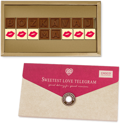  čokoládový telegram, sladká správa pre miláčika, darček pre zamilovaných, darček na Deň bozkov