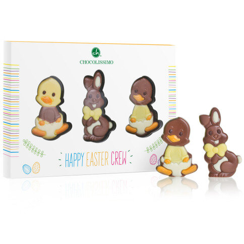 Veľkonočné čokoládové figúrky kačička a zajačik 