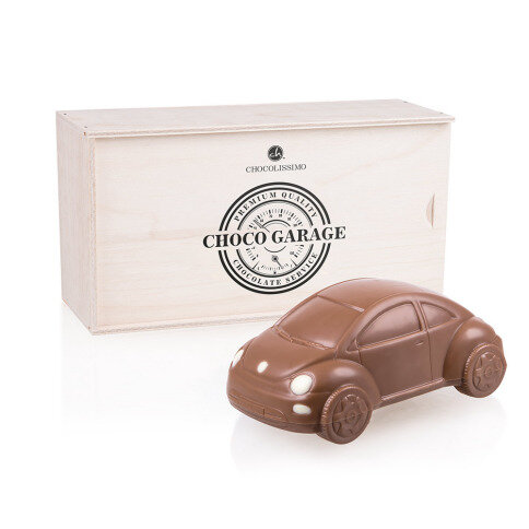 Čokoládový VW Beetle v drevenej krabičke