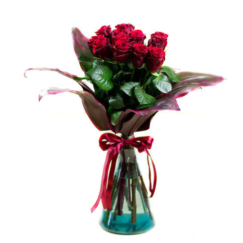 kytica červených ruží na Valentína