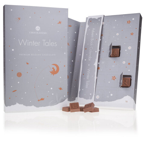Adventny kalendar so spravou, vianocny kalendar, cokoladovy kalendar, cokoladovy adventny kalendar, belgicka cokolada kalendar