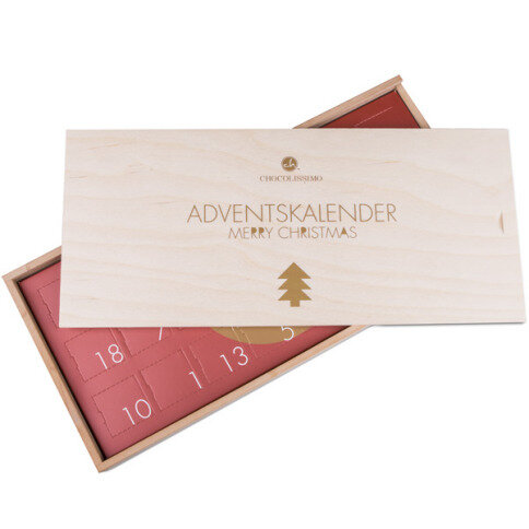 adventný kalendár, luxusné adventný kalendár, najlepšie adventný kalendár, adventný kalendár v drevenej krabičke, adventný kalendár chocolissimo