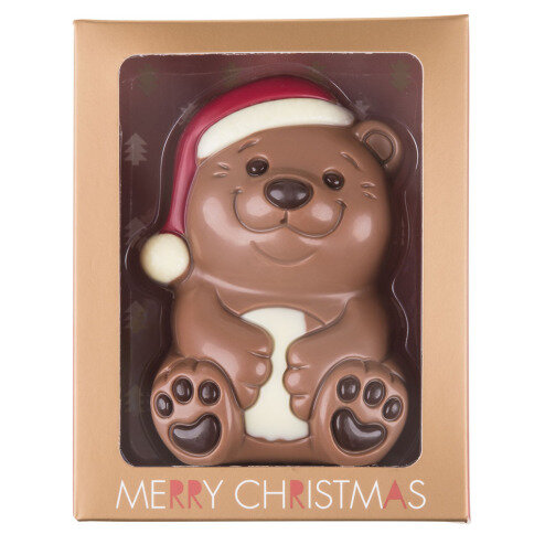 čokoládový macko, vianočná figúrka z čokolády, čokoládové figúrky od Mikuláša, vianočný darček