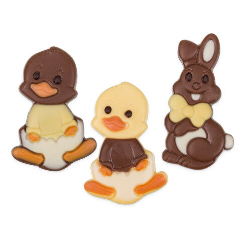 Veľkonočné čokoládové figúrky kačička a zajačik
