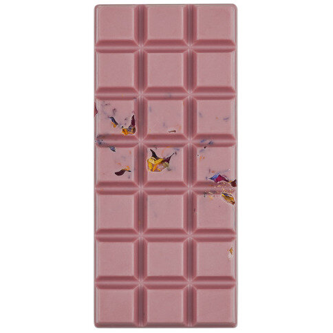 ružová čokoláda, čokoláda ruby, čokoláda so sušenými kvetmi, tabuľka ružovej čokolády, čokoláda ako darček
