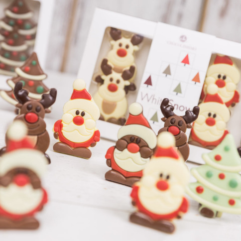 vianočné čokoládové figúrky, čokoládovi sobi, čokoládovi mikulášovia, vianočné darčeky, darčeky od Mikuláša,