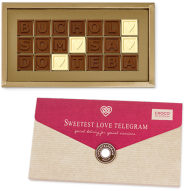 valentínska čokoláda, valentínsky telegram, čokoláda na valentína, valentínsky darček, čokoládový telegram