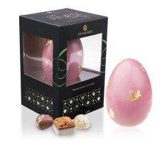 Luxusné velikočne ružové vajíčko s zásuvkou Praline